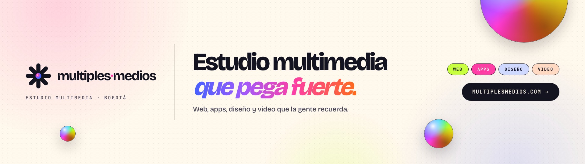 Multiples Medios, estudio multimedia en Bogotá: web, apps, diseño y video. Visita multiplesmedios.com